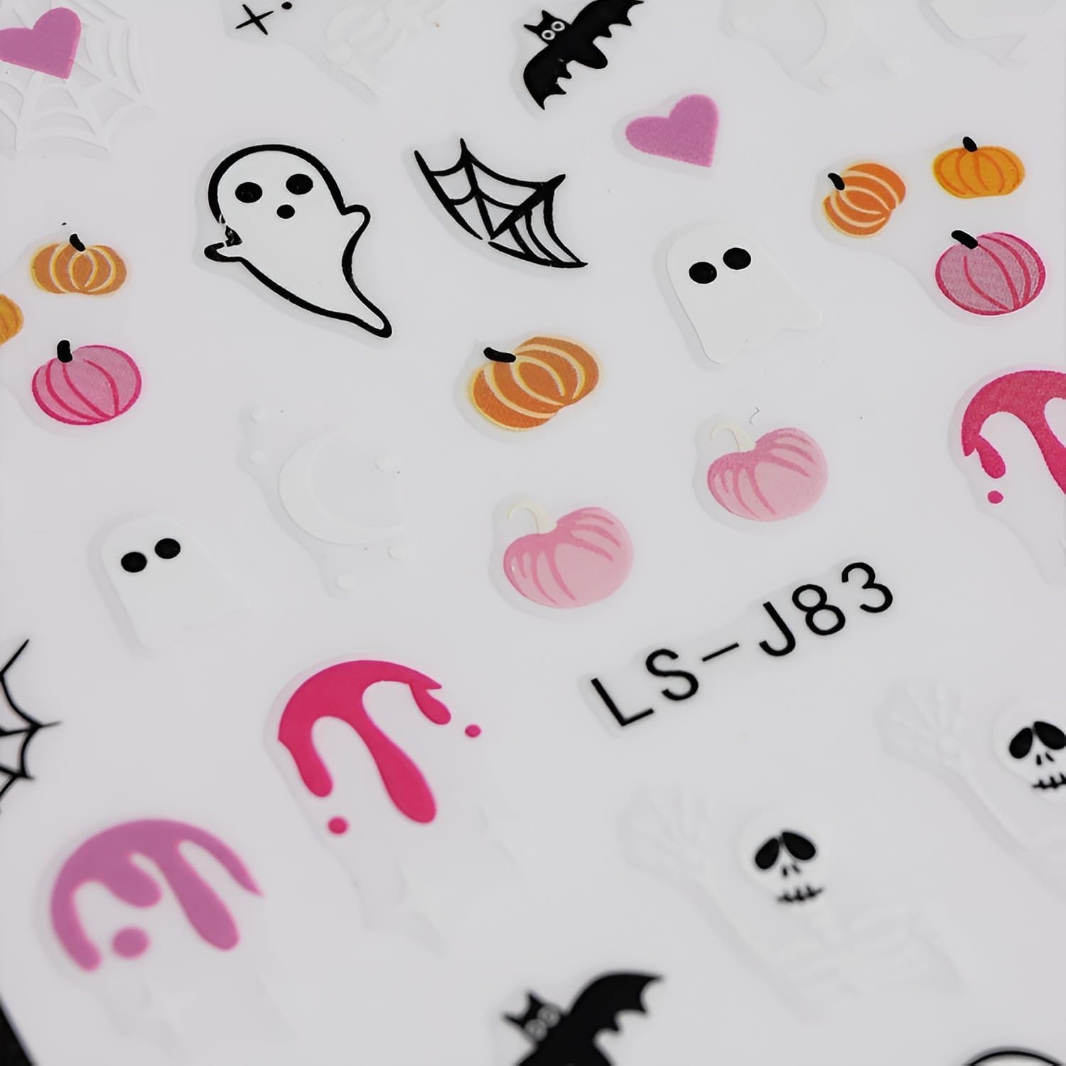12 Sheets Halloween Nail Stickers for Nail Art 3D Self Adhesive Halloween Nail Decals Cute Ghost Nail Art Stickers Pumpkin Nail Design DIY Manicure Cat Bat Nails Supplies for Women Girls-FemmiqueWomen