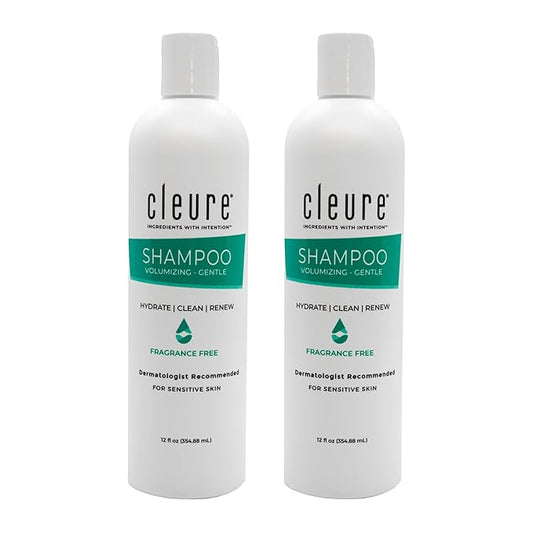 Cleure Hypoallergenic Volumizing Shampoo for Sensitive Skin - Fragrance Free, SLS Free & Paraben Free (12 oz, Pack of 2)-FemmiqueWomen