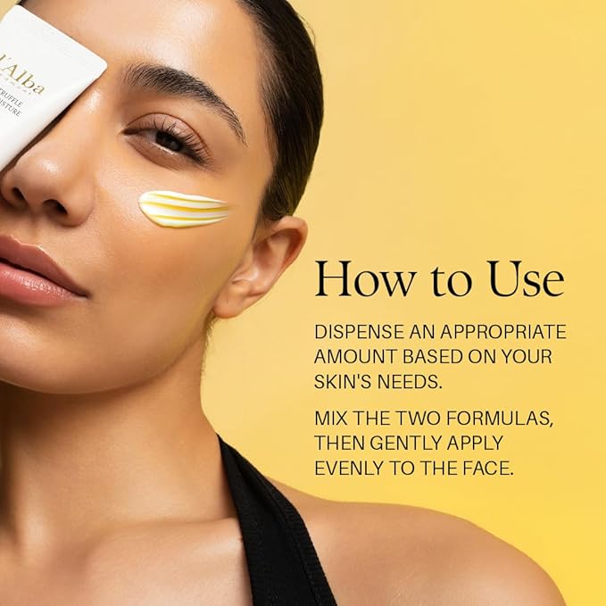 d'alba Piedmont White Truffle Double Moisture Cream, 2-in-1 Face Moisturizer, Vegan Skincare, Vegan Collegen, Skin Firming and Tightening, Dual Formula in ONE tube, Korean Skin Care (2.02 oz)-FemmiqueWomen