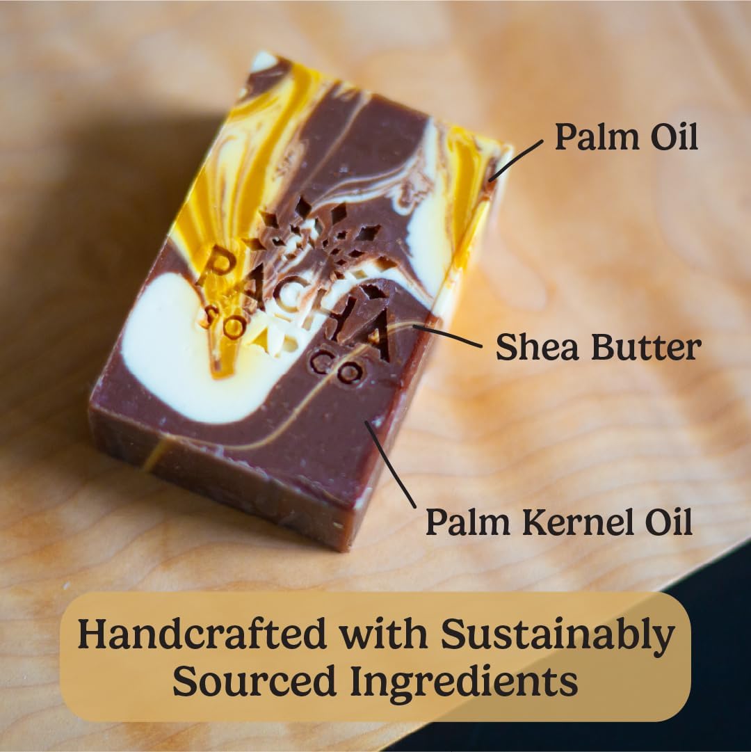 Pacha Soap Co. Bar Soap - Premium, Handcrafted, Hydrating, Natural Face Wash, Hand Cleanser, Body Wash, Soothing Essential Oils (Almond Goat's Milk, 5-Pack, 4 oz ea)-FemmiqueWomen