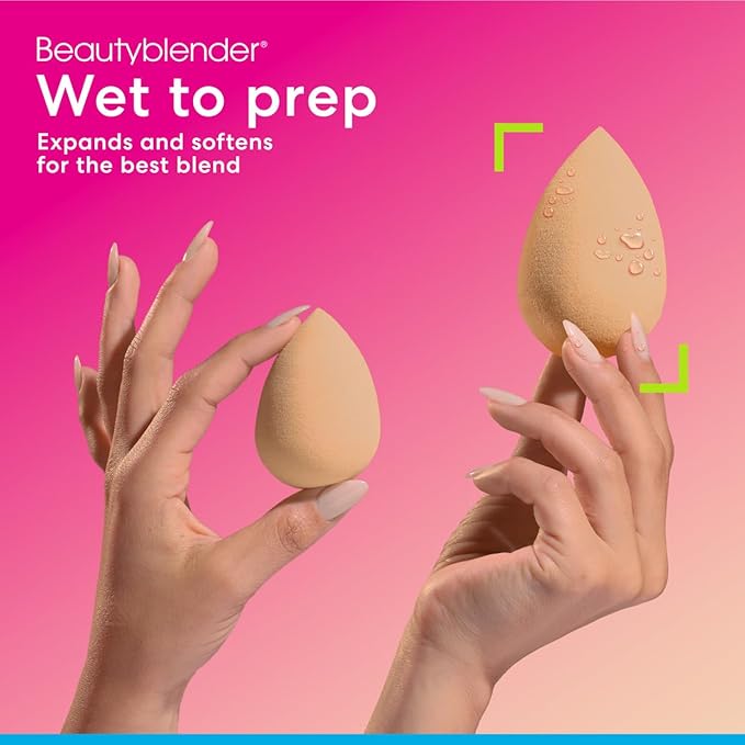 Beautyblender® | Nude Beige Beauty Blender Makeup Sponge, Super-Soft Foam Easily Blends Foundations, Powders & Creams, Made in USA, Reusable, Washable, Streak Free Application, Vegan, Cruelty Free-FemmiqueWomen