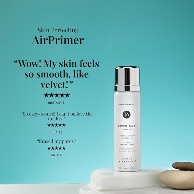 Jerome Alexander MagicMinerals Air Primer & Setting Spray Bundle – LiquidSilk Air Primer and AirFinish Setting Spray – Pore-Minimizing, Skin-Smoothing Formula for Long-Lasting, Flawless Matte Finish-FemmiqueWomen