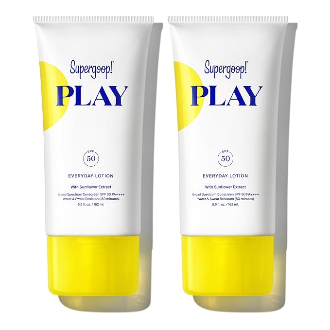 Supergoop! PLAY Everyday Lotion SPF 50 - Broad Spectrum Body & Face Sunscreen - Great for Active Days - Fast Absorbing, Water & Sweat Resistant - 5.5 fl oz - 2 Pack-FemmiqueWomen