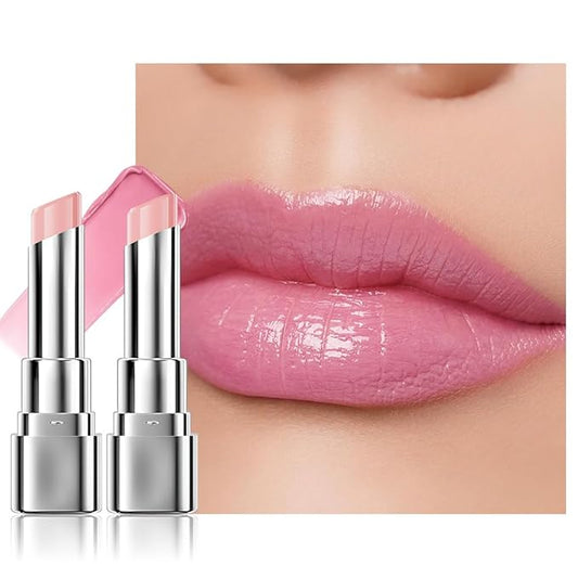 2Pcs Tinted Lip Balm Moisturizing Lipstick – Soft Pale Pink Sheer Hydrating Lip Color for Dry Lips – Nourishing Lip Balm for All Women with a Subtle Natural Scent (S01 & S01)-FemmiqueWomen