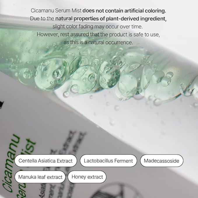 Parnell Cicamanu Serum Mist - Centella Asiatica, Hyaluronic Acid, Ceramide, LHA, Balancing Oil, Moisturizing and Soothing for Radiant Skin (1.69 Fl Oz / 50ml)-FemmiqueWomen