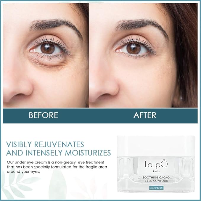"La pO Paris Cacao Enriched All-In-One Eye Contour - Ultimate Dark Circle and Puffiness Defense with Firming Power."-FemmiqueWomen