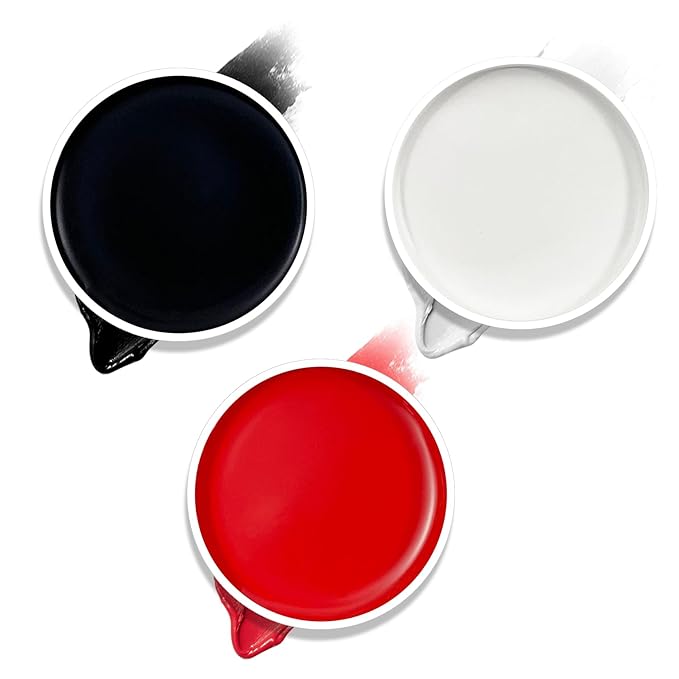 3 PCS Black White Red Face Body Paint Halloween Special Effects Makeup Kit Oil Based Cream Face Paint Kit for Cosplay Party Clown Zombie Stage Sfx Makeup-FemmiqueWomen