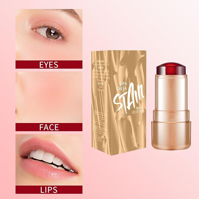 2pcs Jelly Blush Stick, Multi-purpose Lip and Cheek Colour Stick, Jelly Texture Waterproof, Moisturising and Long-lasting, Non-sticky, Create Watercolour Makeup Effect for Women and Girls 2#-FemmiqueWomen