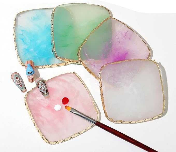 1 Piece Nail Art Palette Nail Polish Palette Mixing Palette Makeup Plate Nail Plates for Nail Art Nail Tip Holder Nail Art Display (Grey Square)-FemmiqueWomen