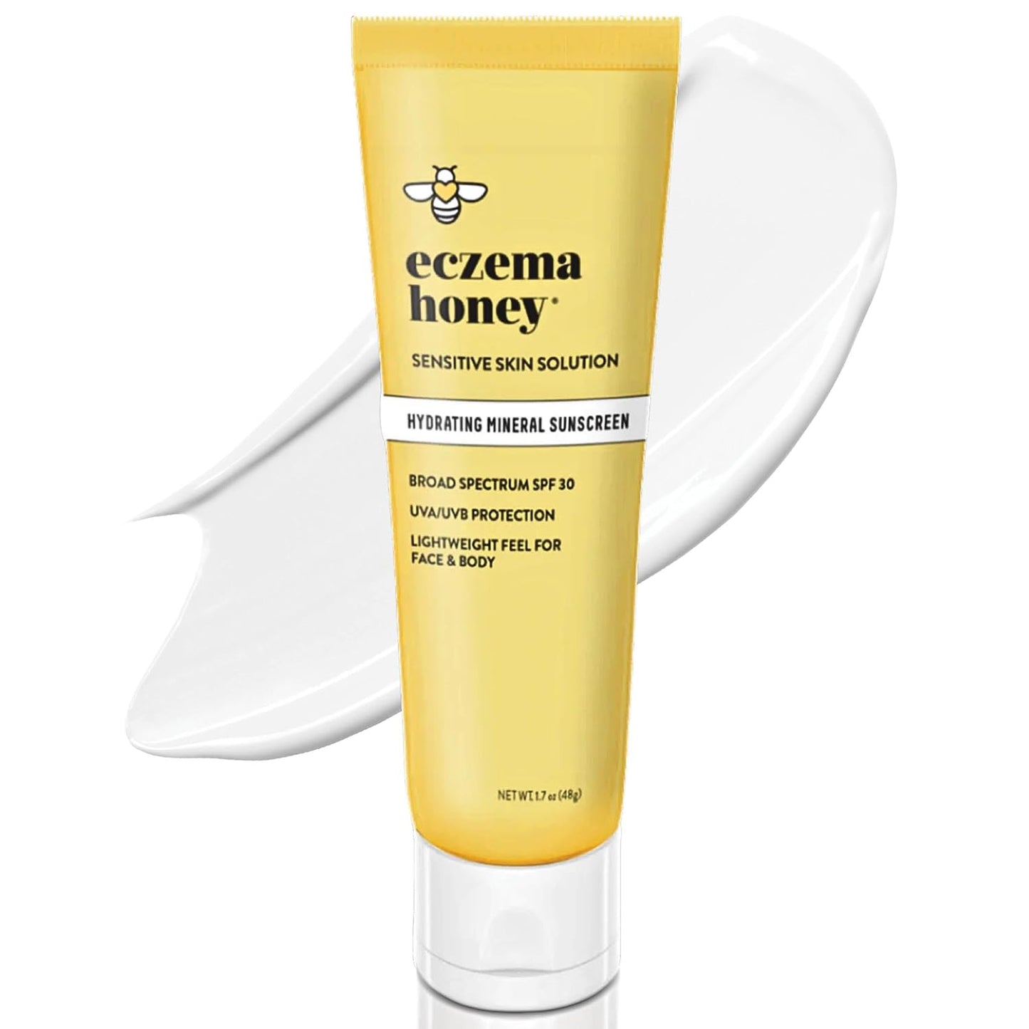 Eczema Honey Hydrating Mineral Sunscreen - Lightweight SPF 30 Sun Cream - Body & Face Sunscreen for All Ages (1.7 Oz)-FemmiqueWomen