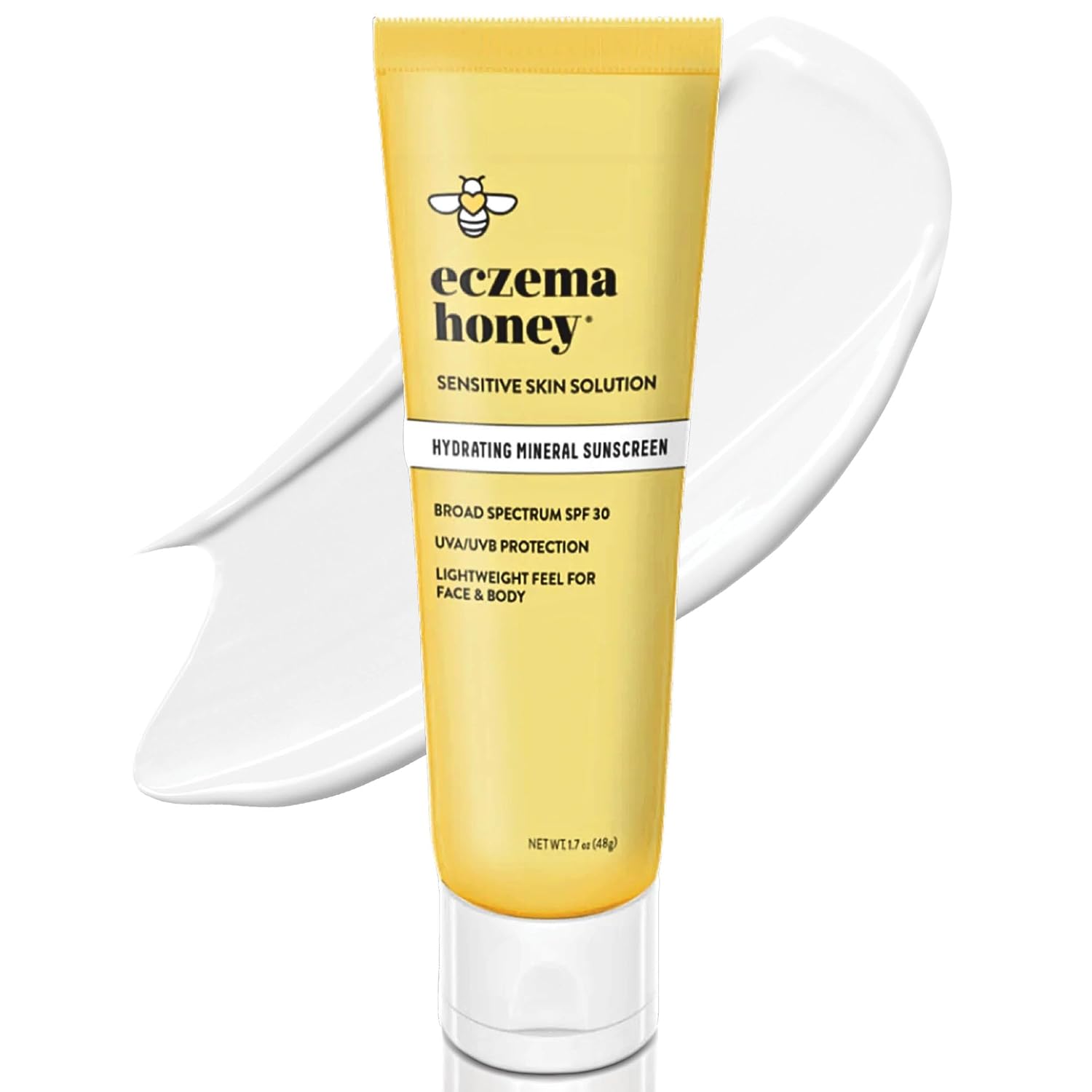 Eczema Honey Hydrating Mineral Sunscreen - Lightweight SPF 30 Sun Cream - Body & Face Sunscreen for All Ages (1.7 Oz)-FemmiqueWomen