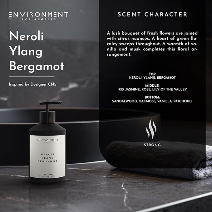 ENVIRONMENT Inspired by Designer Perfume CN5 Lotion, 300ml Luxury Scented Lotion (Neroli | Ylang | Bergamot) Bathroom Luxury, Men & Women High-End Body Lotion, Hand Cream, Dry Skin Treatment-FemmiqueWomen