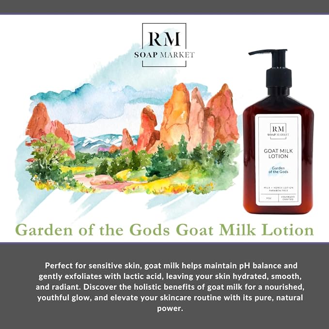 Goat Milk Lotion, Garden of the Gods Fragrance, Hydrating Lotion for Men & Women With Nourishing Goat Milk, Shea Butter, Sunflower Oil & Aloe, Spring Clover & Tender Greens Scent, 9 Oz-FemmiqueWomen