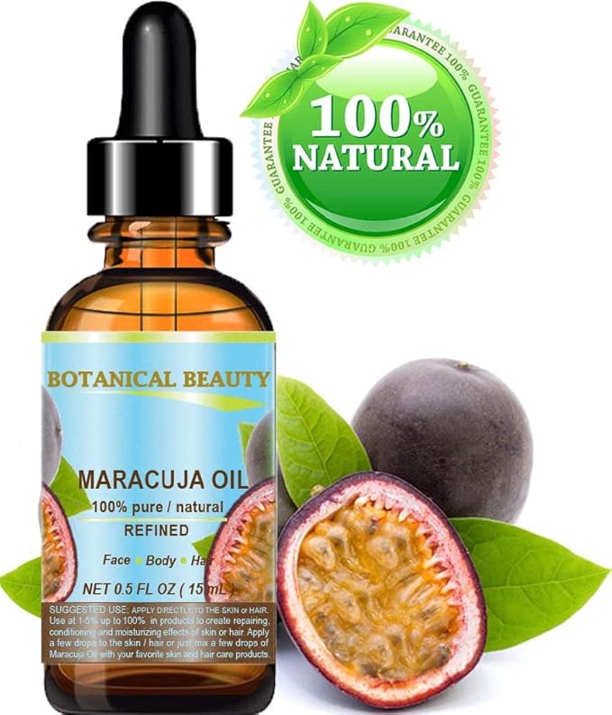 MARACUJA OIL 100% Pure Natural Cold Pressed Undiluted for Face, Skin, Hair, Body, Lip, Nails 0.5 Fl.oz.- 15 ml Rich in Vitamin C-FemmiqueWomen