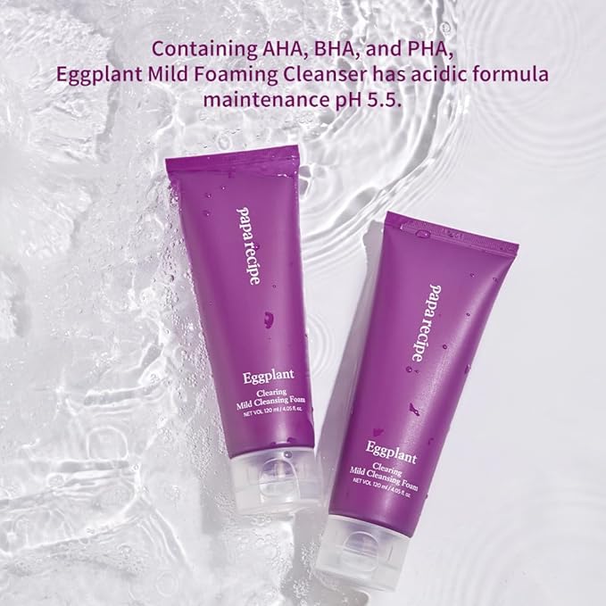 Papa Recipe Eggplant Moisturizing Cleansing Foam for Sensitive, Dehydrated, and Acne-Prone Skin-FemmiqueWomen
