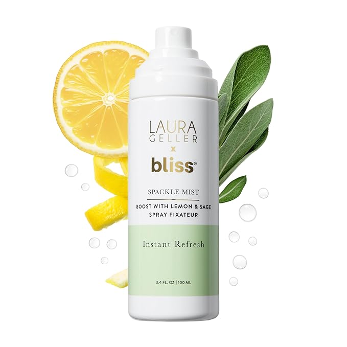 LAURA GELLER NEW YORK x Bliss Spackle Mist Boost with Lemon & Sage - Long-Lasting Dewy Skin Makeup Setting Spray - Brighten and Soothe Dull Skin-FemmiqueWomen