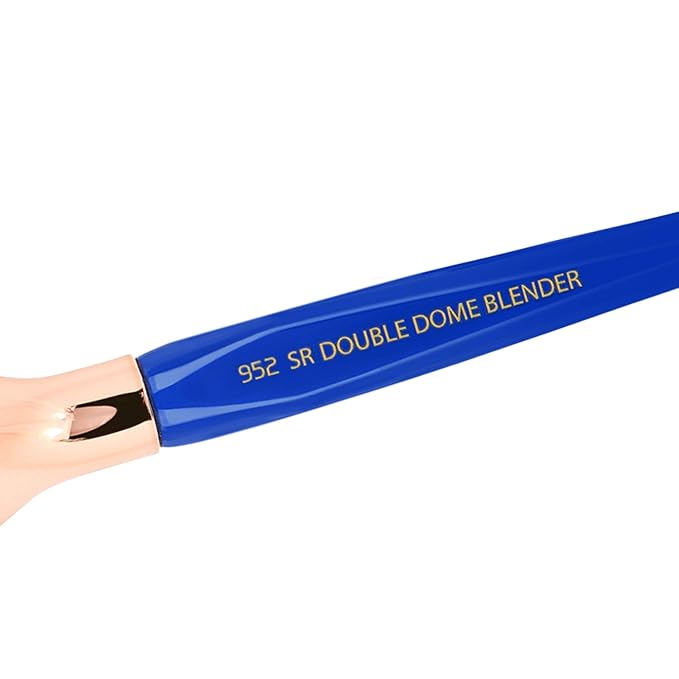 Bdellium Tools Professional Makeup Brush - Golden Triangle 952 Small Rounded Double Dome Blender - With All Vegan and Soft Synthetic Fibers, For Application & Blending (Blue, 1pc)-FemmiqueWomen