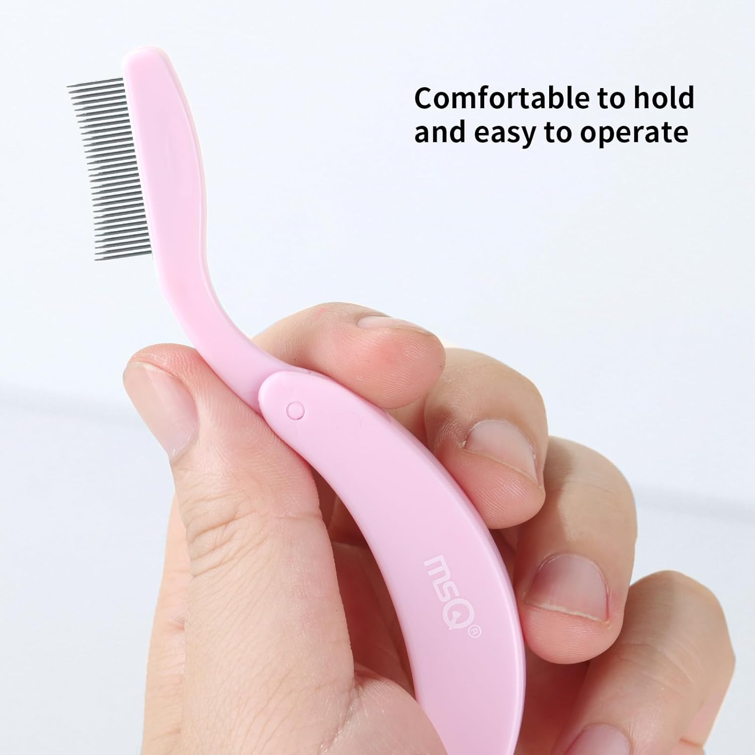 Eyelash Comb MSQ Eyelash Separator Tool Eyelash Comb Separator Folding Eyelash Brush Separator Lash Comb for Eyelash Makeup Brush (Pink)-FemmiqueWomen
