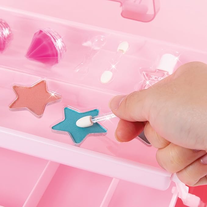 3C4G Pink and Gold Hard Case Makeup Storage Set - Kids Makeup Kit for Girls and Teens - Includes Storage Case, 5 Eyeshadows, 1 Blush, 2 Lip Glosses & 1 Nail Polish - Ages 8+ by Make It Real-FemmiqueWomen