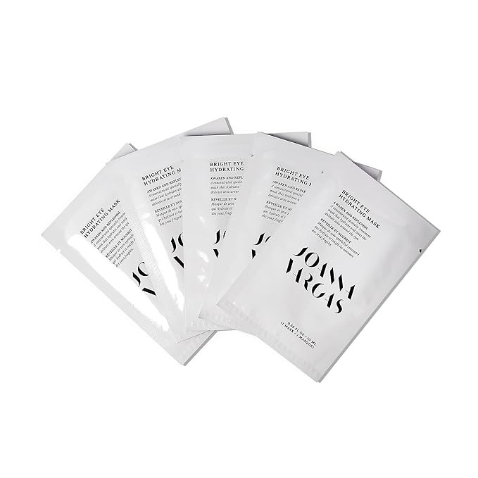 Joanna Vargas Bright Eye Hydrating Mask. Concentrated Ultra-Luxe Bamboo Hydration Sheet Masks Target Dark Circles, Expression Lines and Skin Tone. 5 Sheets (0.35 oz/sheet)-FemmiqueWomen