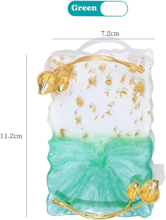 2023 Retro Nail Art Palette, Nail Painting Mixed Color Palette with Leaves Handle, Nail Holder Gel Color Makeup Display Board Pallet (Green)-FemmiqueWomen