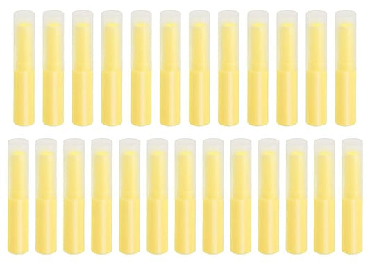 0.14oz Empty Flavored Lip Balm Container Tubes Plastic Homemade Moisturizing Lip Stick with Caps Bulk Fit for Women Adult DIY Making Supplies, 25 Count (Yellow)-FemmiqueWomen