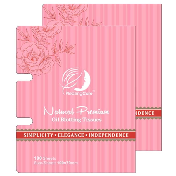 Natural Facial Oil Absorbing Tissues - Face Oil Blotting Paper Sheets (Rose - 2 Pack)-FemmiqueWomen