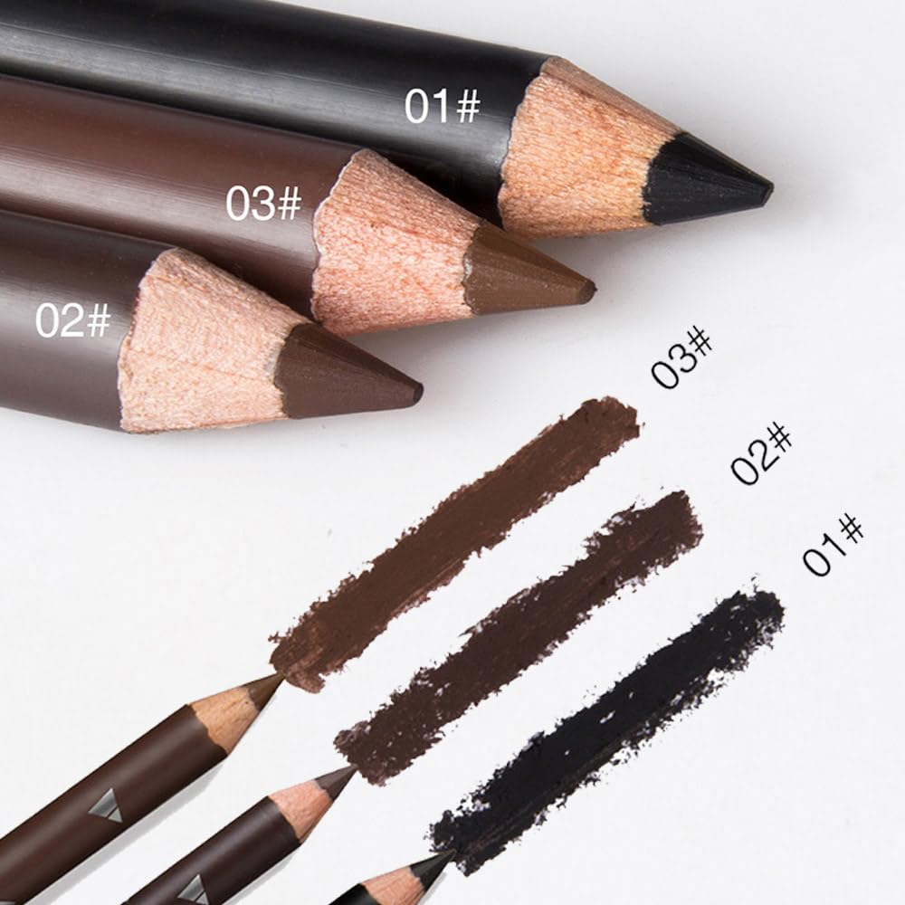 12Pcs Eyebrow Pencils for Women, Wooden Hard-Core Black Eyebrow and Eyeliner Pencil, Long Lasting Waterproof and Sweat-Proof, Beginner Makeup Brow Pencil, Create a Natural Eye Brow Makeup-FemmiqueWomen