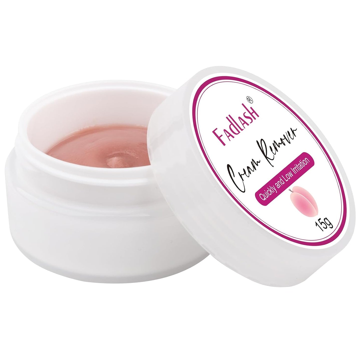 Eyelash Extension Remover 15g Cream Lash Extension Remover Quickly and Low Irritation Lash Remover for Lash Extensions Eyelash Glue Remover for Salon Lash Glue Remover by FADLASH (Peach)-FemmiqueWomen