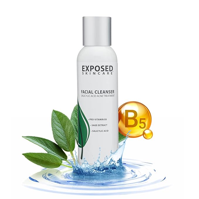Exposed Skin Care Acne Facial Cleanser - Gentle Face Wash with Salicylic Acid for Acne Prone Skin - Pore Clarifying Acne Treatment for All Ages, Skin Types-FemmiqueWomen