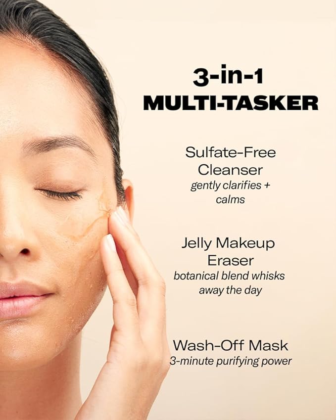 Then I Met You Soothing Tea Cleansing Gel, Hydrating Water-Based Face Cleanser with Fermented Rice Water & Green Tea, Vegan & Clean Skincare, 3.38 oz-FemmiqueWomen