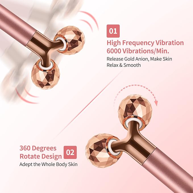 2-in-1 Face Massager Roller Electric Face Roller, 3D Roller and Crescent-Shape Face Massager Kit for Face Skin Care Tools-FemmiqueWomen