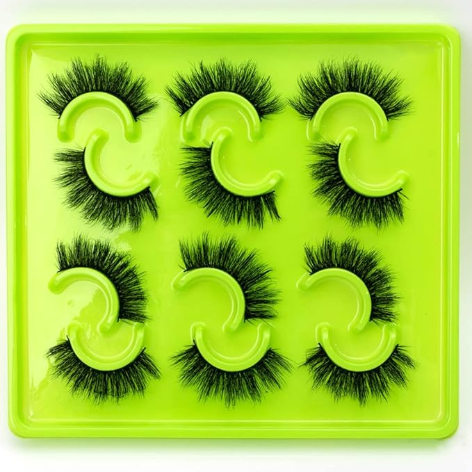 HBZGTLAD 6 Pairs Fluffy False Eyelashes Natural Faux Mink Strip 3D Lashes Pack(3DQG-114)-FemmiqueWomen