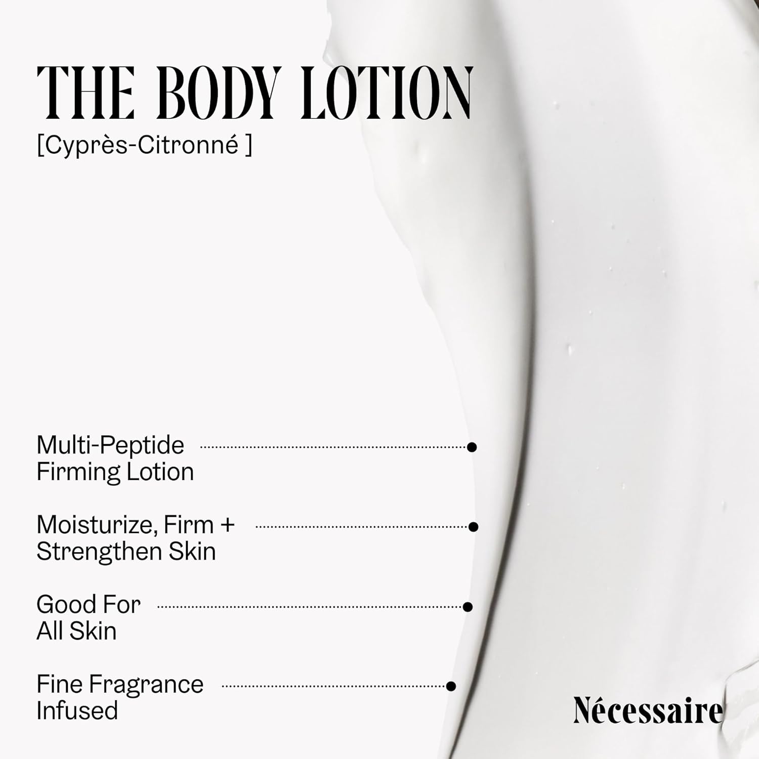 Nécessaire The Body Lotion Cyprès-Citronné – Multi-Peptide Body Moisturizer for Women + Men – Non-Comedogenic Body Lotion with Niacinamide – 450ml/15.2 fl oz-FemmiqueWomen