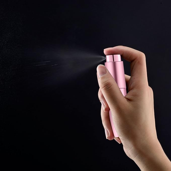 2 PCS/8ml Portable Mini Perfume Atomizer bottles, Empty Refillable Spray Bottle with 3 Types of Refill Tools, Pocket Travel Perfume Sample Bottles(Pink)-FemmiqueWomen