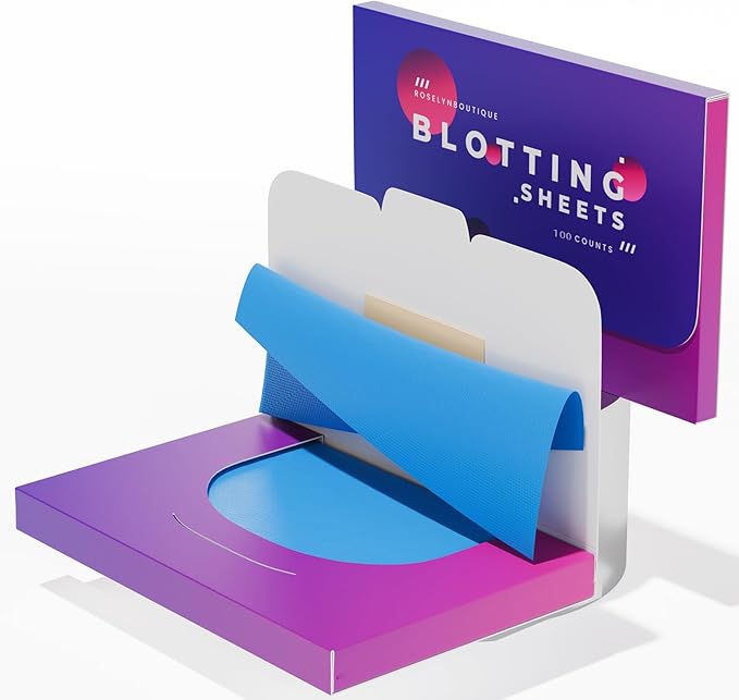 ROSELYNBOUTIQUE Oil Blotting Sheets for Face - 100 Organic Premium Flexible Silky Blotting Sheets Instant Oil-Absorbing Remove Excess Oil & Shine Oil Control Films-FemmiqueWomen