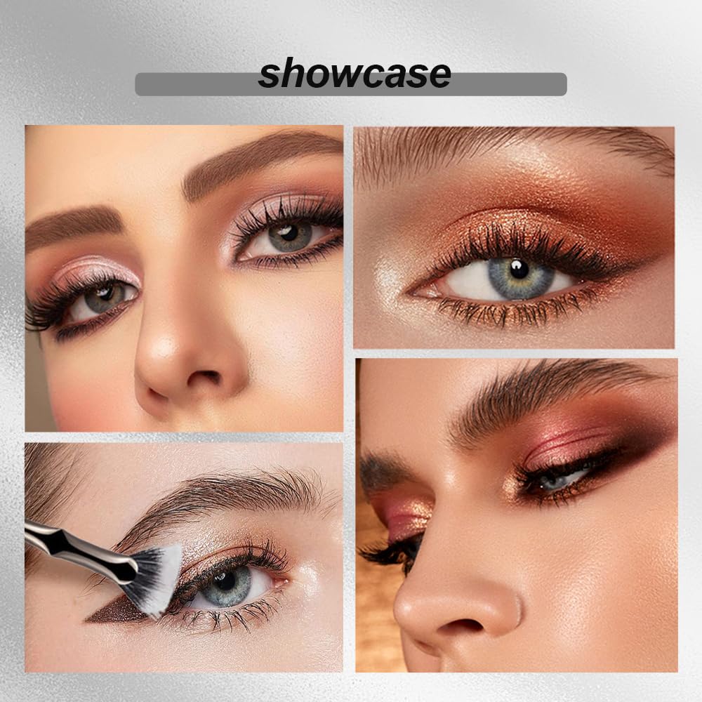 Folding Angle Scalloped Lash Brush, 2024 New Mascara Fan brushes for Lashes, Angled Eyelash Makeup Comb, Cosmetic Brushes Eyelash Separator Bent Applicators for Eye Lash Makeup (3 PCS)-FemmiqueWomen