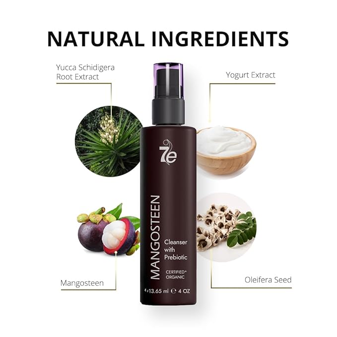 7E Wellness Mangosteen Face Cleanser 4oz, Antioxidant Rich Cleanser Face Wash with Xanthones, Cleanses, Brightens, Protects Skin, Suitable for All Skin Types, Natural Ingredients, Daily Use-FemmiqueWomen