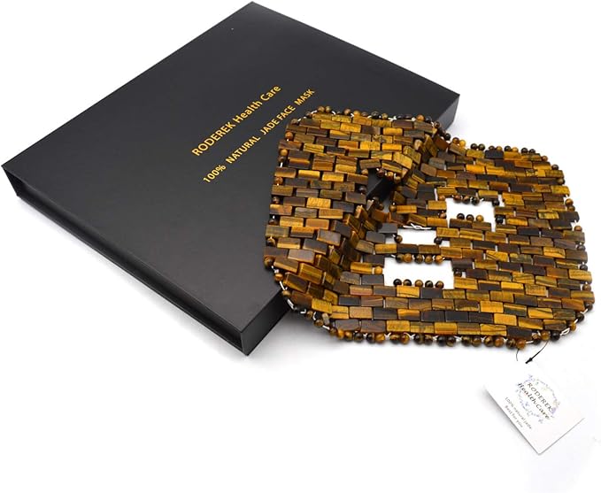 Jade Ice Sleeping Mask, Jade Mask for Relieving Face & Eye Puffiness Migraine, Anti Wrinkle Mask Therapy, Yoga Meditation Tools (Tiger's eye Jade)-FemmiqueWomen