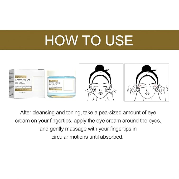 2PCS Caffeine Eye Cream for Dark Circles and Puffiness, Anti-Wrinkle Stay-Up Late Retinol Eye Cream, Tightening & Firming Skin, Dilute Dark Circles-FemmiqueWomen