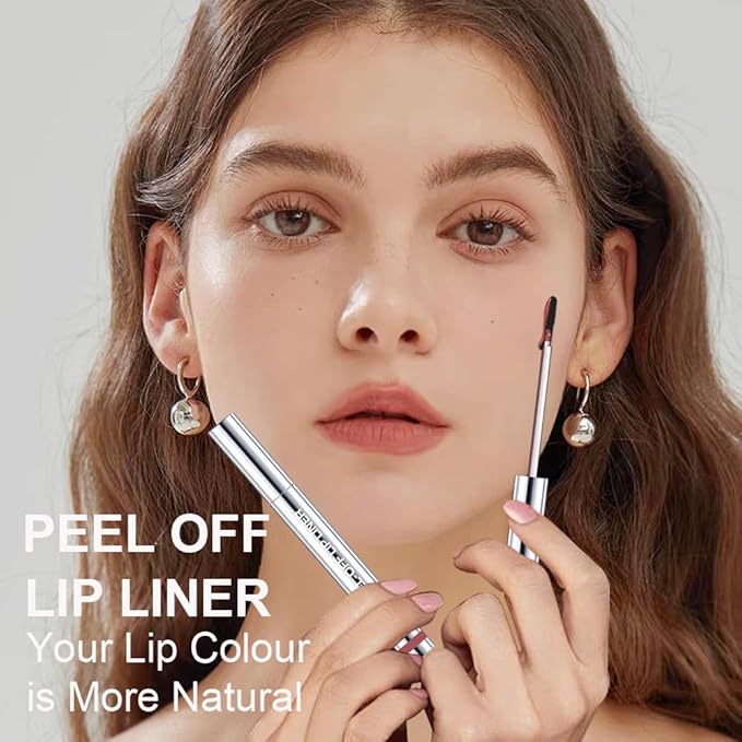 3 Colors Peel Off Lip Liner Stain with Tweezer, Long Lasting Waterproof Lip Tint Stains Makeup Set with Matte Finish for Women, Natural Look, Easy to Use, for All Skin Types (#367, M)-FemmiqueWomen