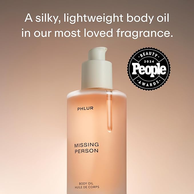PHLUR Missing Person Body Oil For Women & Men - Lightweight & Nourishing - With Ceramide-Rich Oils & Skin-Mimicking Lipids - Bergamont, Musk, Orange & Sandalwood Floral Scented Body Oil (4 Fl Oz)-FemmiqueWomen