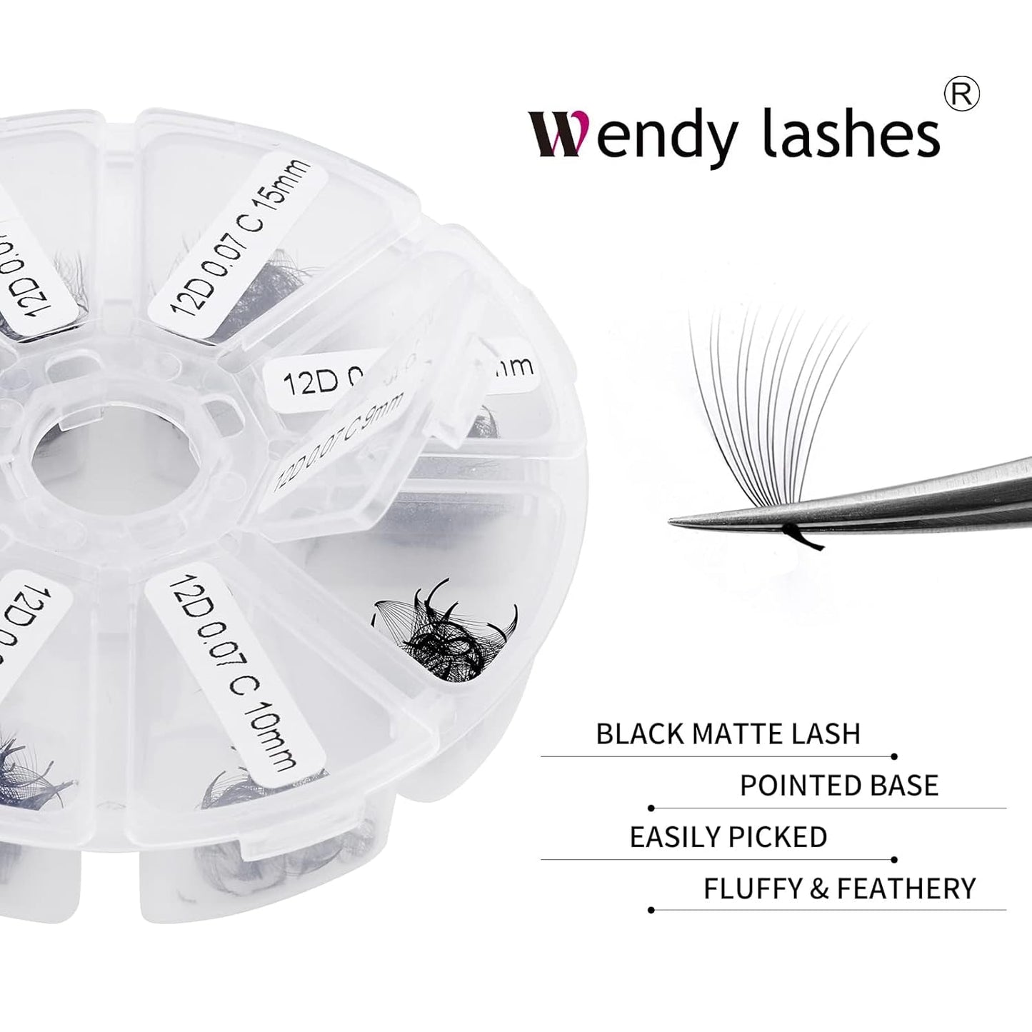 Pre-made Fans for Eyelash Extension 500+6D C Curl Handmade Loose Volume Lashes9-16mm-FemmiqueWomen