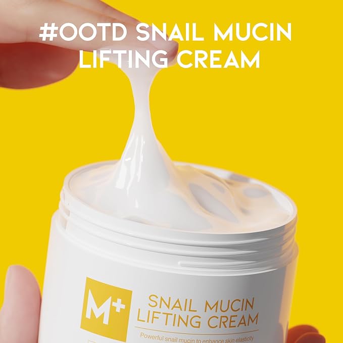 #OOTD Snail Mucin Moisturizer Cream For Face, Lifting & Deep Hydrating Ceam For Face And Neck, Anti Aging, Smoothing, Korean Skincare For Glass Skin (3.38 Fl Oz)-FemmiqueWomen