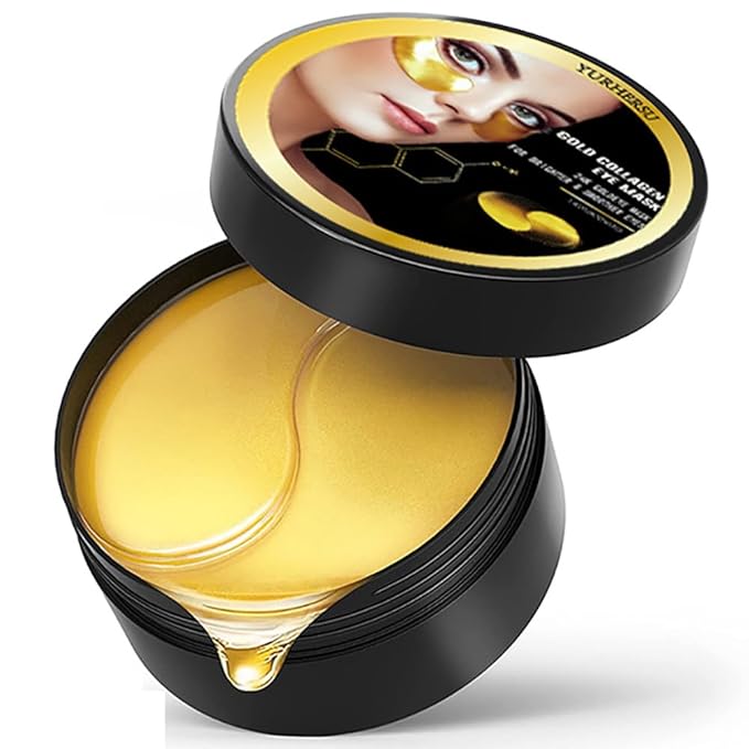 24K Collagen Eye Mask 60 Pcs Moisturzing Eye Pads for Puffy Eyes, Dark Circles, Under Eye Bags, Anti-Wrinkle, Moisturizing, Eye Skin Care Fast Absorption Eye Patches Gel for Women Man-FemmiqueWomen