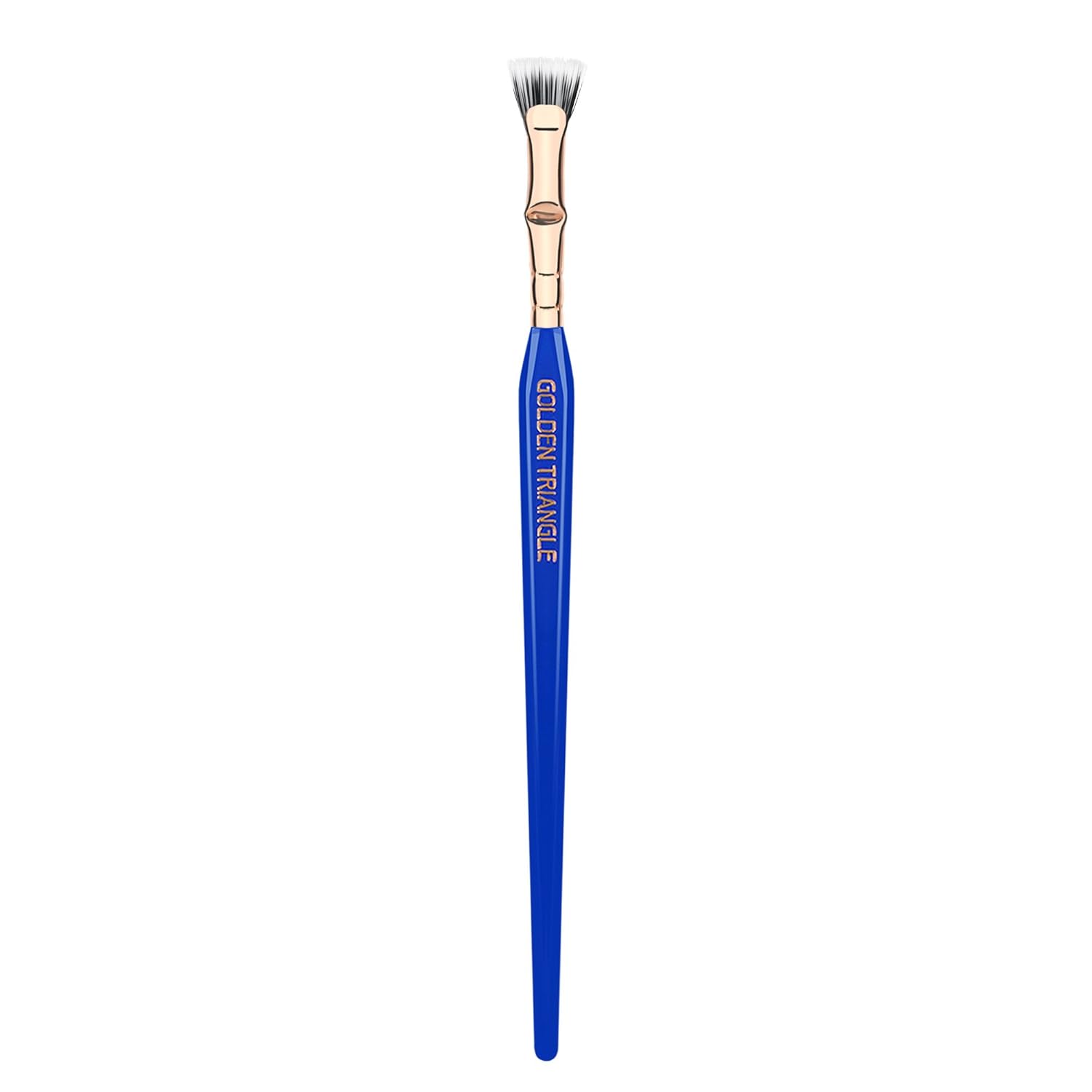 Bdellium Tools Professional Makeup Brush - Golden Triangle 730 Bent Mascara Fan - With All Vegan and Soft Synthetic Fibers, For Applying Mascara (Blue, 1pc)-FemmiqueWomen