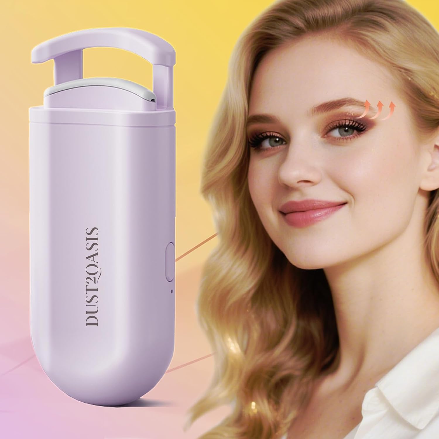 Heated Eyelash Curler - Wide Open Dual-Arc Design Heated Lash Curler - Electric Eyelash Curler - Type-C Rechargeable Mini Lash Curler Natural Curling 24H Long Lasting for Women - Purple-FemmiqueWomen