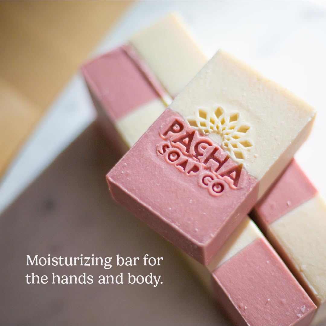 Pacha Soap Co. Bar Soap - Premium, Handcrafted, Hydrating, Natural Face Wash, Hand Cleanser, Body Wash, Soothing Essential Oils (Jasmine Gardenia, 5-Pack, 4 oz ea)-FemmiqueWomen