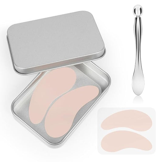 2 Pcs Under Eye Patches Silicone, Under Eye Patches Eye Patches Plump Fine Lines & Wrinkles, Tin Case-FemmiqueWomen