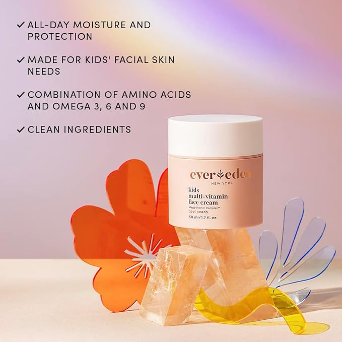 Evereden Kids Face Cream: Melon Juice, 1.7 oz. | Face Lotion | Clean and Non-Toxic Face Moisturizer | Multi-Vitamin Skin Care for Kids-FemmiqueWomen